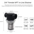 thumbnail image 4 of 3/4" Water Pump Filter with 100 Mesh Stainless Steel Screen, Inline Filter, Garden Watering Filter, 4 of 5
