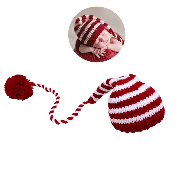 Sombrero de Navidad para bebé, gorro de tela para recién nacido, accesorio de fotografía, mezcla de algodón, sombrero infantil