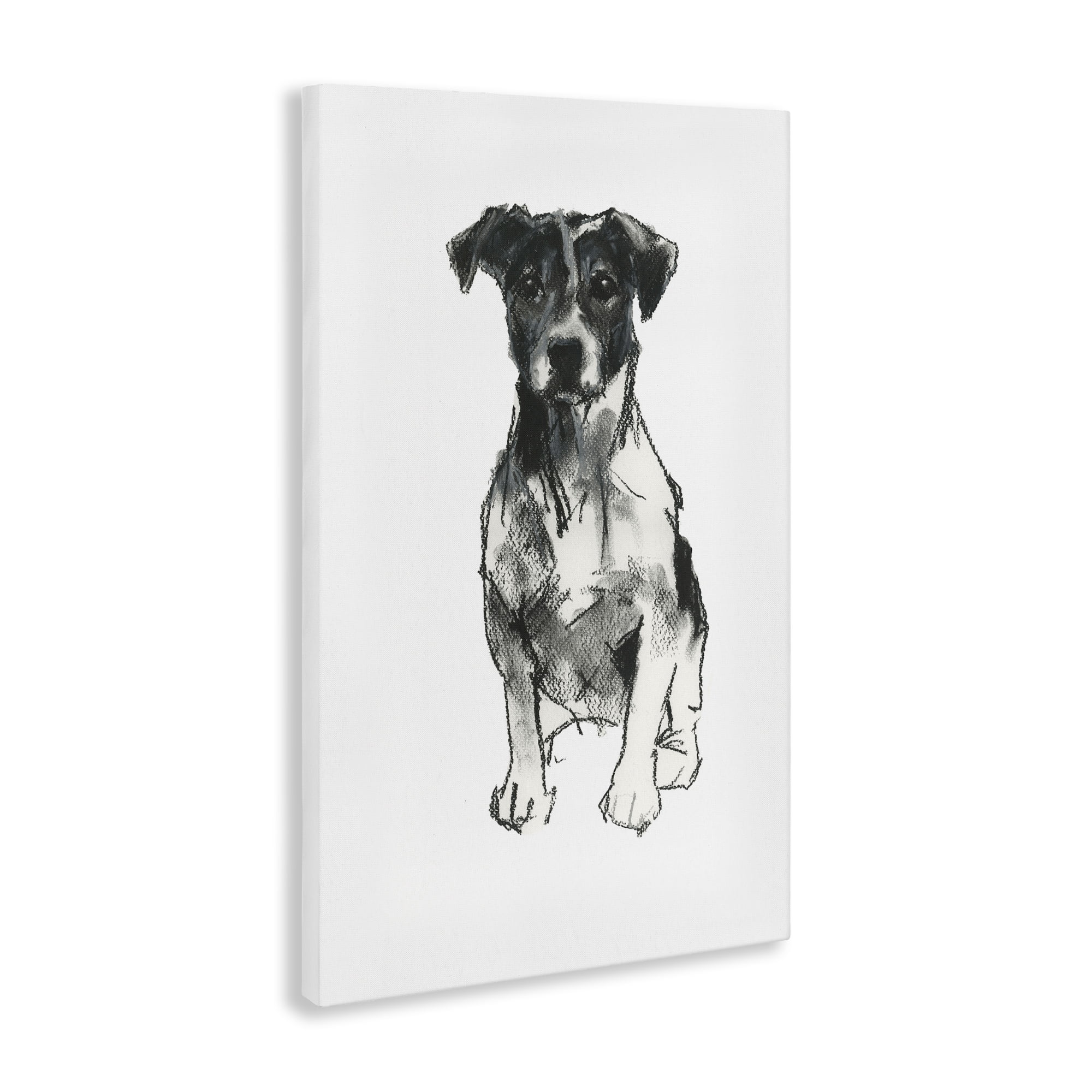 Stupell Industries Minimal Dog Drawing Animals & Insects Drawing Gallery Wrapped Canvas Art Print Wall Art, 20 x 30