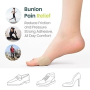 Bukihome Bunion Pads to Wear with Shoes - 24 Pcs Moleskin for Feet - Water-Resistant - Bunion Pain Relief Cushions for All-Day Comfort & Protection (Multi-Size)