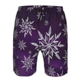 thumbnail image 3 of Fotbe Snowflake Gradient Purple Trajes de Baño Estampados para Hombre, Shorts de Verano de Secado Rápido, Ropa de Playa, Bañadores-3X-Large, 3 of 6