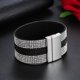 thumbnail image 3 of Pulsera de diseño Simple para hombre a la moda, brazalete con decoración de diamantes de imitación, joyería de mano blanca, 3 of 4