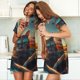 thumbnail image 4 of Easygdp Cool Cat Driving Sunset Camisón de manga corta para mujer, informal, estampado, 4 of 6