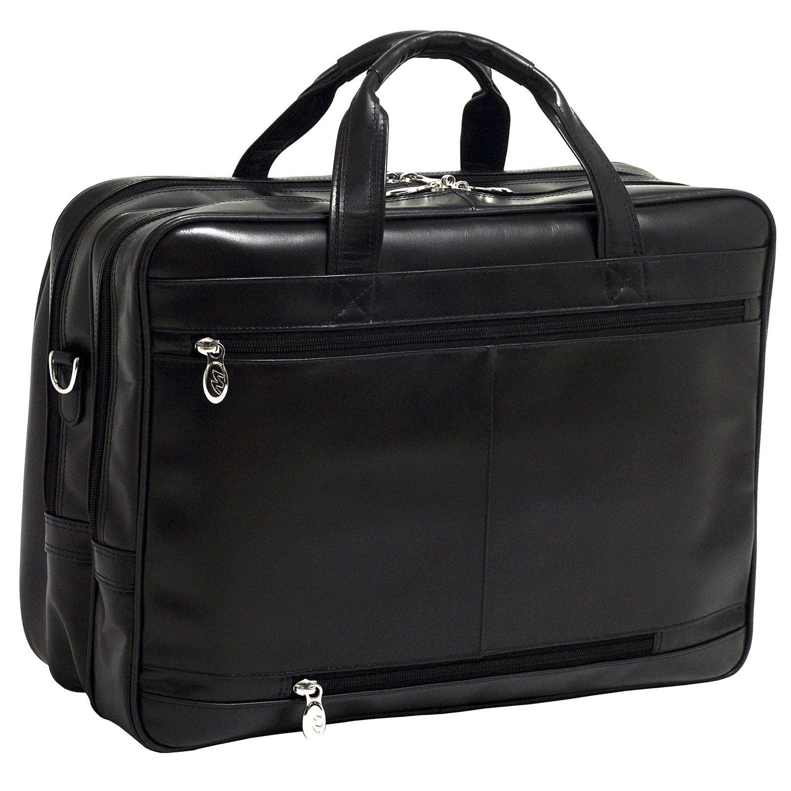 McKlein ROCKFORD, Checkpoint-Friendly Laptop Briefcase, Top Grain Cowhide Leather, Black (86515) - image 5 of 6