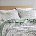 thumbnail image 3 of JERFIT Faux Fur Comforter Set Queen/Full, 3-Piece Shaggy Plush Bedding with 2 Pillow Shams, Ultra Soft & Warm, Green and White, 3 of 10