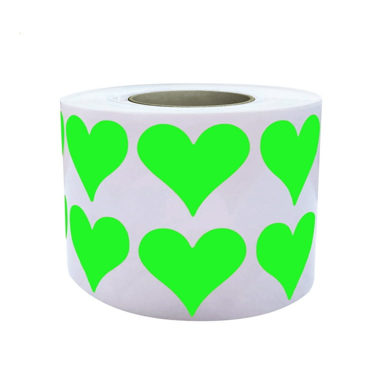 Royal Green Heart Labels 3/4 inch for Scrapbooking, Crafting and  Embellishments 19mm Pastel Yellow Sticker Roll - 1200 Pack