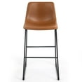 thumbnail image 6 of Set of 2 Barto Black Metal Bar Stool with Open Backrest, 6 of 7