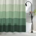 thumbnail image 2 of Minimalist Green Gradient Stripe Shower Curtain for Bathroom, Color Ombre Art Waterproof Shower Curtains Washable Quick Dry with Hooks Bathtub Curtains 72x72IN, 2 of 9