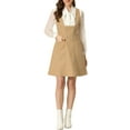 thumbnail image 1 of INSPIRE CHIC Robe Chasuble pour Femme Ligne A à Double Boutonnage Salopettes Bretelles m Kaki Clair, 1 of 6