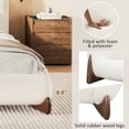 thumbnail image 4 of Noble House King Size Low Profile Boucle Upholstered Platform Bed Frame, Cream White, 4 of 8