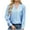 Light Blue, variant on Hfiengba Women's Long Sleeve Blouses V Neck Button down Cowboy Tops Casual Loose Fit Solid Color Shirts (XL, Light Blue)