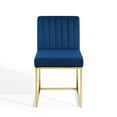 thumbnail image 6 of Tufted Side Dining Chair, Velvet, Metal Steel, Gold Blue Navy, Modern Contemporary Urban Design, Kitchen Room Cafe Bistro Restaurant Hospitality, 6 of 7