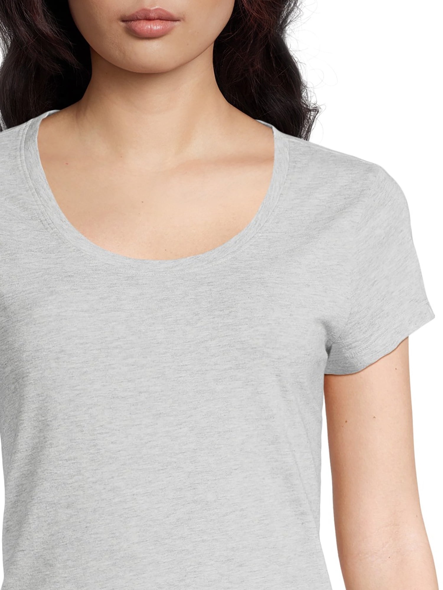 No Boundaries Scoop Neck Tee with Short Sleeves, 1 or 3-Pack, Women’s