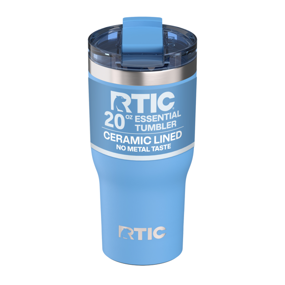 RTIC 20 oz Ceramic Lined Insulated Essential Tumbler, Leak-Resistant Lid, Denim
