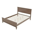 thumbnail image 3 of Euroco Mid-Century Wood Queen Size Platform Bed with Headboard and Wood Slat Support, No Box Spring Needed, Brown, 3 of 7