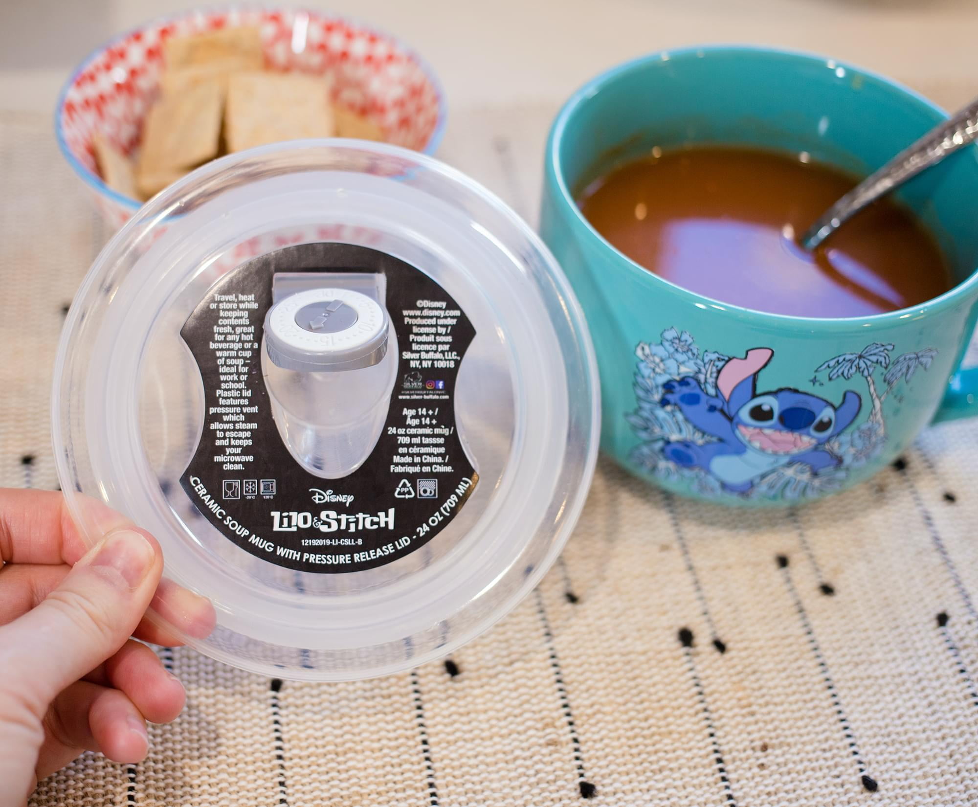 Disney Stitch Ceramic Soup Mug with Pressure Release Lid 24 OZ –  Pit-a-Pats.com