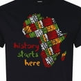 thumbnail image 4 of Inktastic Black History Month History Starts Here African Fabric Print T-Shirt, 4 of 5