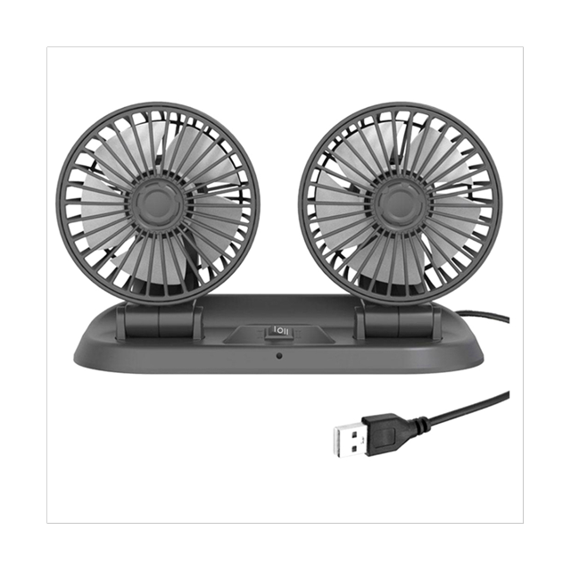 Ventilateur de Voiture USB Interface Multi-Fonctions à Double Tête Ventilateur Électrique