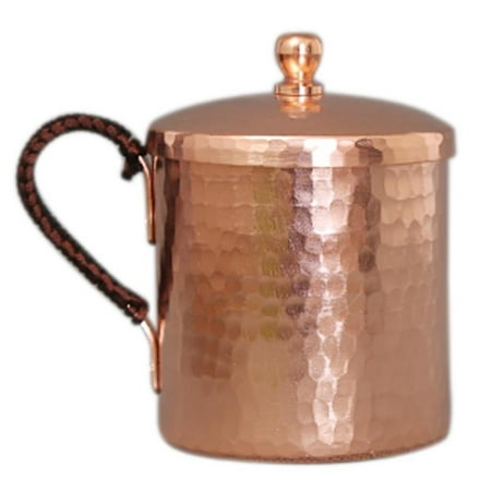 

Hammered Moscow Mule Copper Mugs with Stainless Steel Lining & Lids| Premium Copper Cups 13.5-oz | Food Grade Heavy Duty Mule