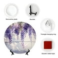 thumbnail image 4 of Balery Lavender Blooms Window Print Bone China Decorative Plate Ceramic Dinner Plates Art Crafts with Display Stand-8in, 4 of 6