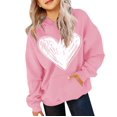 thumbnail image 2 of XQYLOS Heart Print Graphic Hoodies for Teen Girls Long Sleeve Oversized Pullover Cute Sweatshirts Plus Size Fashion Tops, 2 of 5