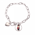 thumbnail image 1 of Rojo Azul Ecuador Cartoon Pulsera de cadena de corazón joyería encanto moda, 1 of 3