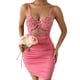thumbnail image 1 of Txlixc Un vestido transparente de mujer con cordones y tirantes en los lados, parte del vestido de bodycon Txlixc moda, 1 of 8