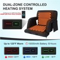 thumbnail image 5 of ABORON Heated Stadium Seats for Bleachers Set of 2, Portable Thicker Padded Bleacher Seat Cushion with Back Support Wide 21 Inch, USB 3 Levels of Heat, 6 Reclining Positions(Version w/Power Bank), 5 of 9
