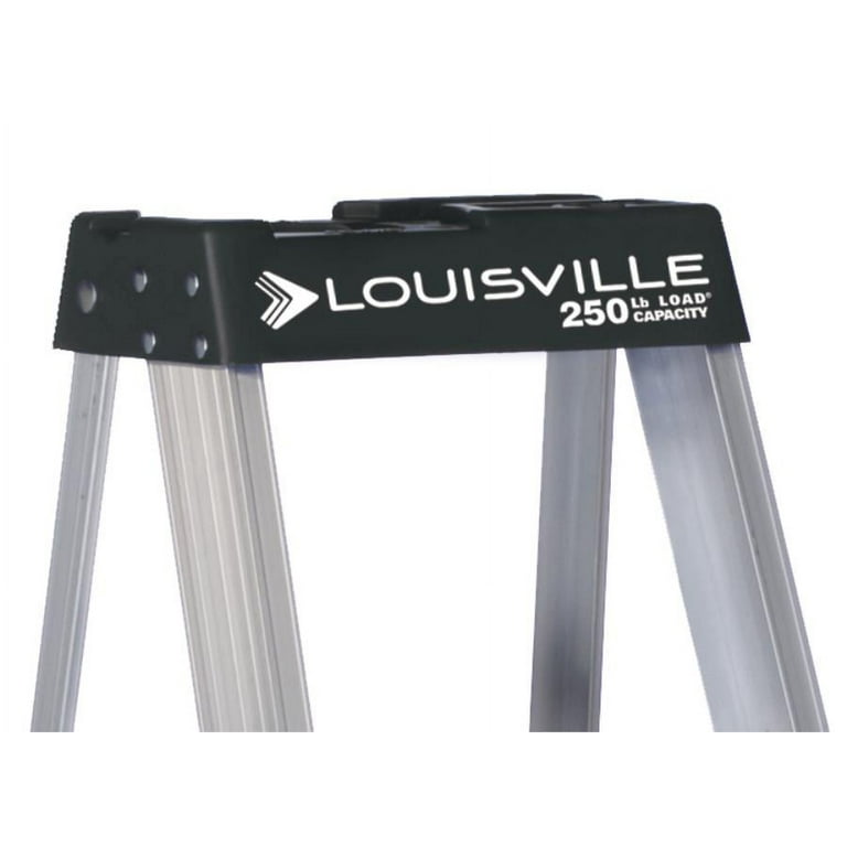 Louisville Ladder 8' Aluminum Step Ladder, 12' Reach, 250 lbs Load Capacity, W-2112-08S Louisville Ladder 8' Aluminum Step Ladder, 12' Reach, 250 lbs Load Capacity, W-2112-08S