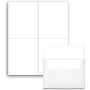 Heavyweight Blank White Printable Note Cards - 2 per page Printable Greeting Card Paper (20 Cards & Envelopes)