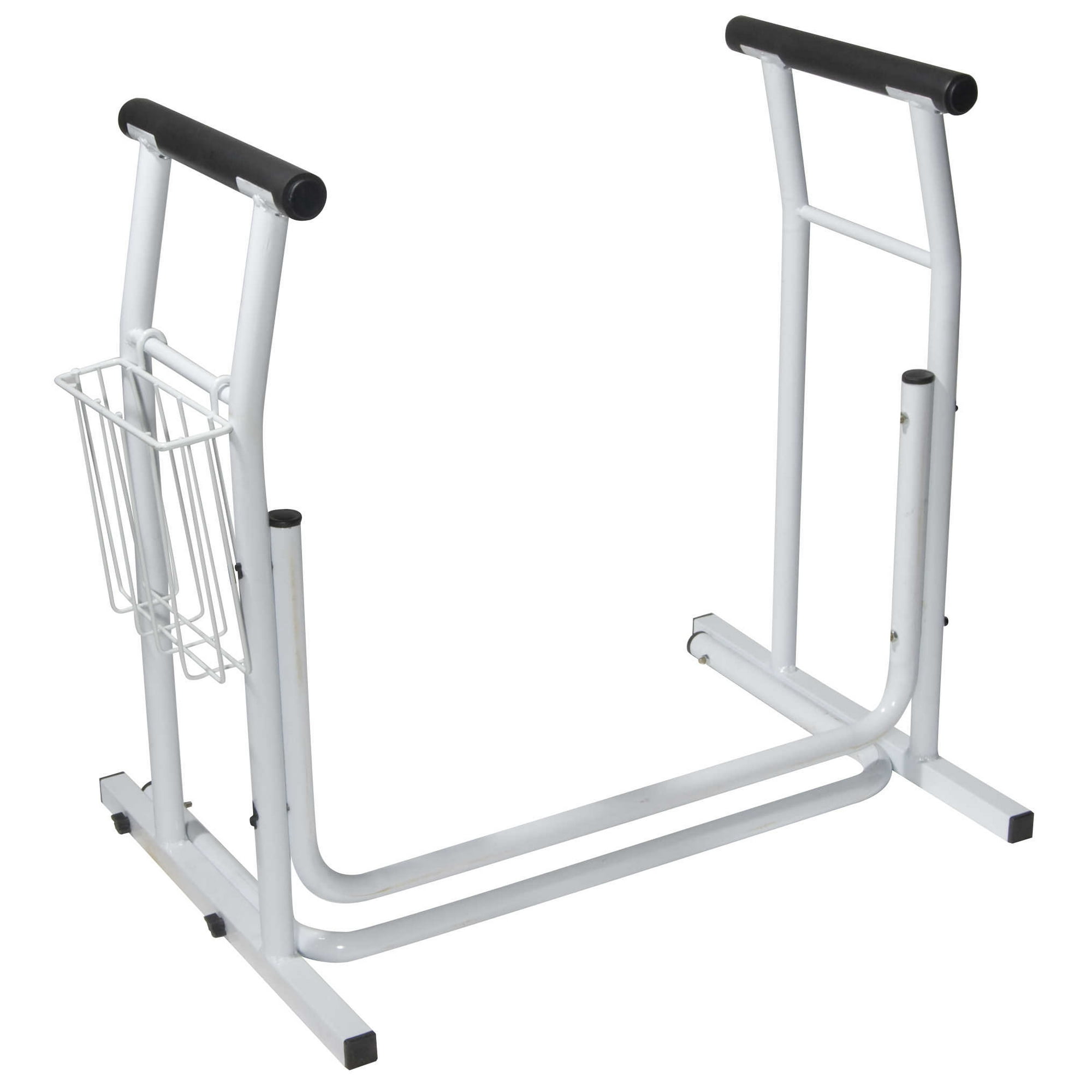 Drive Medical RTL12079 Stand Alone Toilet Safety Rail Aluminum - White