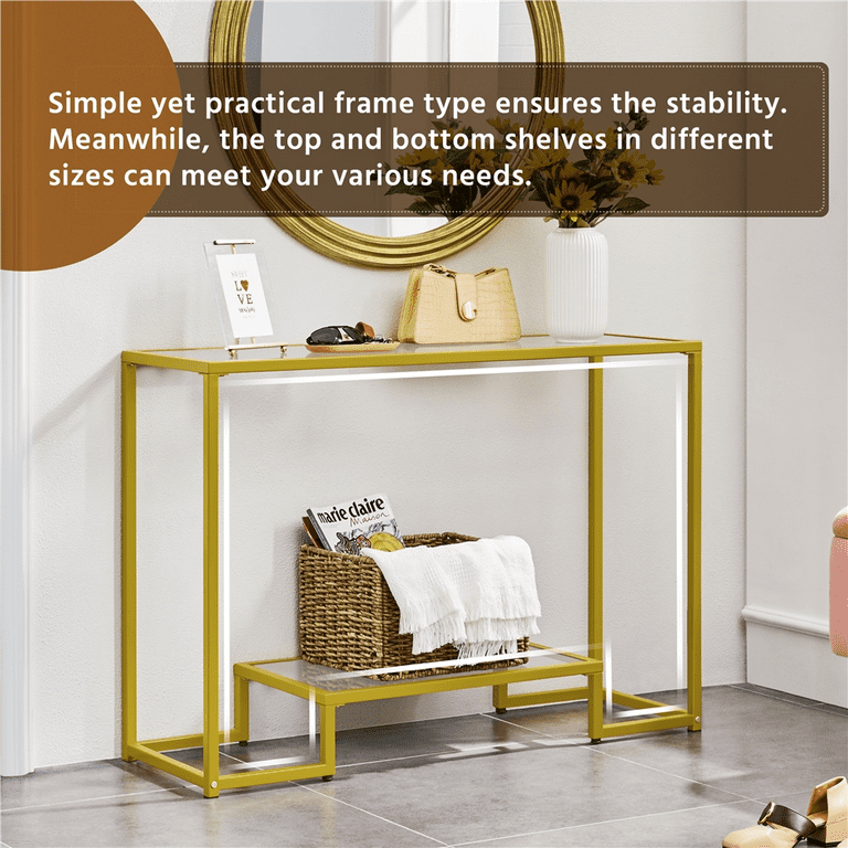 Mainstays tempered glass and 2024 metal console table collection