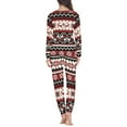 thumbnail image 3 of Renewold Aztec Ethnic Snowflake Pajamas for Women Christmas Long Pants Set with Pockets 2PCS Casual Sleep Loungewear Stretchy Adult Relaxed Daily Wear Size 3XL, 3 of 4