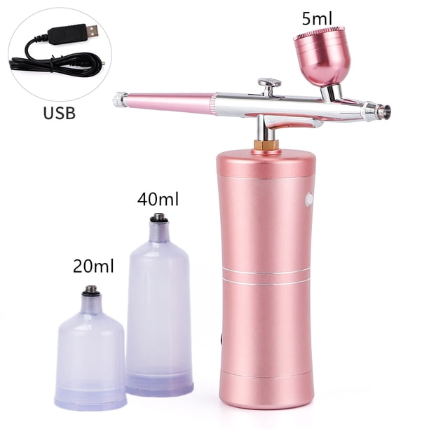 Mini compresor de aire rosa de 0,4mm, pistola de pintura con pincel de aire, aerógrafo para arte de uñas, tatuaje, artesanía, pastel, Nano niebla, rociador de niebla Tan Jianjun unisex