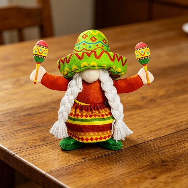 Muñecos de Gnomos de Estilo Sueco con Guitarra y Maracas para La Decoración de Fiestas Del Cinco de Mayo, Adornos para Bandejas Escalonadas Del Hogar y Adornos Festivos para Celebraciones.