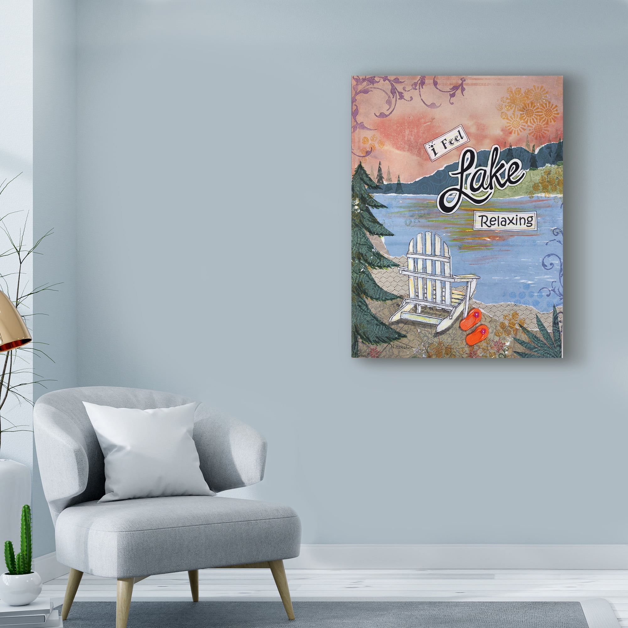 Trademark Fine Art 'Lake Relaxing' Canvas Art by Let Your Art Soar