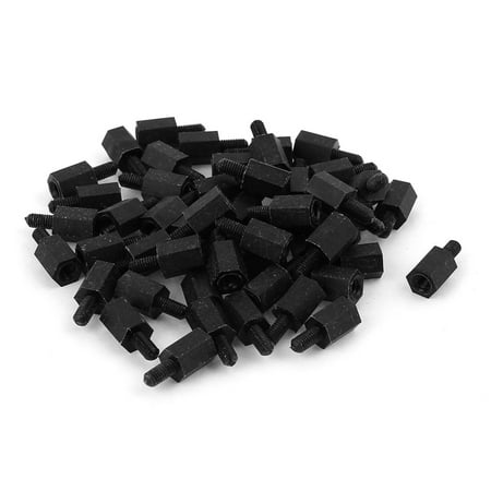 

PCB Board Nylon Insulated Hex Nut Hexagonal Thread Spacer M3x8mmx6mm 50pcs