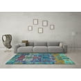 thumbnail image 3 of Ahgly Company Indoor Rectangle Abstract Light Blue Modern Area Rugs, 8' x 12', 3 of 4