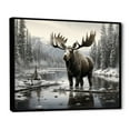 thumbnail image 2 of Designart "Winter Majesty of White Moose" Animals Floater Framed Wall Decor, 2 of 7