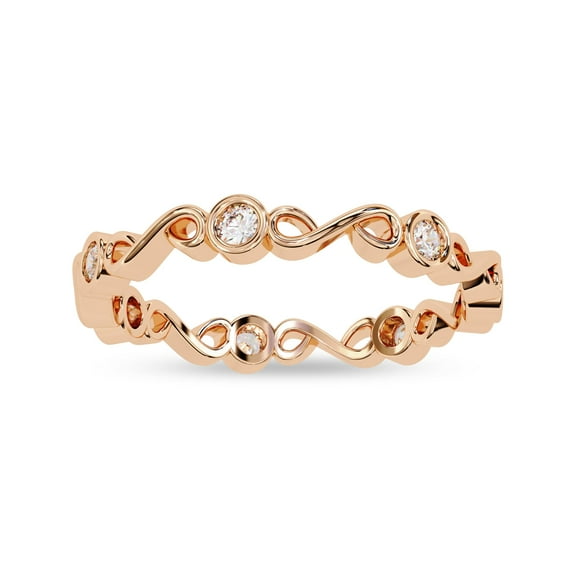 AFFY IGI Certified 0.20 Carat (ctw) Lab Grown Diamond Infinity 7-Stone Engagement Wedding Band Rings For Women In 18K Solid Rose Gold | F-G, VS-SI Quality 1/5 Cttw Ring Size-7