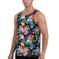 thumbnail image 2 of Pofeuu Colorful Flowers Print Men's Workout Tank Tops Sleeveless Muscle Gym Shirt Quick Dry-Large, 2 of 7