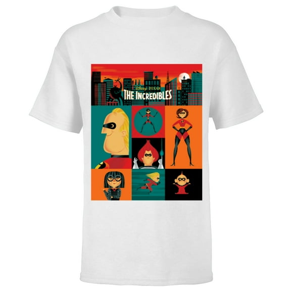 Disney and Pixar's The Incredibles Color Block - Short Sleeve T-Shirt for Kids – Customized-White
