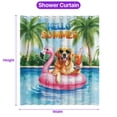 thumbnail image 5 of Hello Summer Golden Retriever at Swimming Pool Flamingo Swim Ring Shower Curtain Goldens Dog Lover Gifts Idea Waterproof Bathroom Bathtub Curtain - 12009, 5 of 5