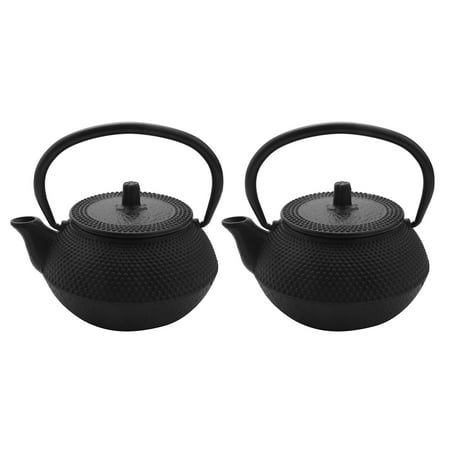 

2X Style Cast Iron Kettle Teapot Comes with Strainer Tea Pot 300Ml (Black)