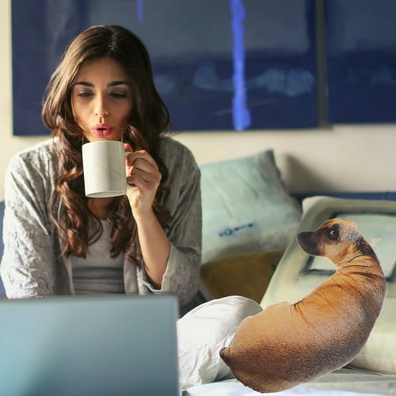 Supvox 3D Dog Pillow Light Brown Haunting Design for Comfortable Support