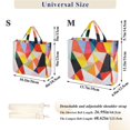 thumbnail image 2 of FORMRS Womens Corduroy Tote Bag Crossbody Shoulder Handbag with Pocket, Purple Triangles, 2 of 7