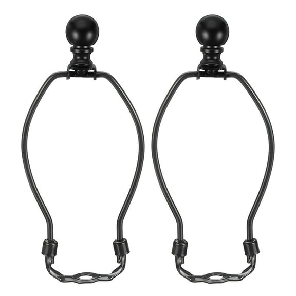 6.5 Inch Lamp Harp Kit with Finial, 2 Set Detachable Shade Bracket Holder, DIY Lighting Accessories for Table Floor Lamps, Black