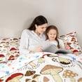thumbnail image 5 of Feelyou Kawaii Red Mushroom Full Size Comforter Sets, Cartoon Botanical Plant Bedding Comforter Set, Teens Kids Boys Girls Reversible Bedding Sets, Microfiber Bedroom Decor, 3pcs, 5 of 8