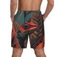 thumbnail image 2 of Haiem Colorful Reptile And Leaves Mens Swim Trunks with Compression Liner 2 in 1 Swimming Shorts Stretch Swimwear Quick Dry,Board Shorts-3X-Large, 2 of 9