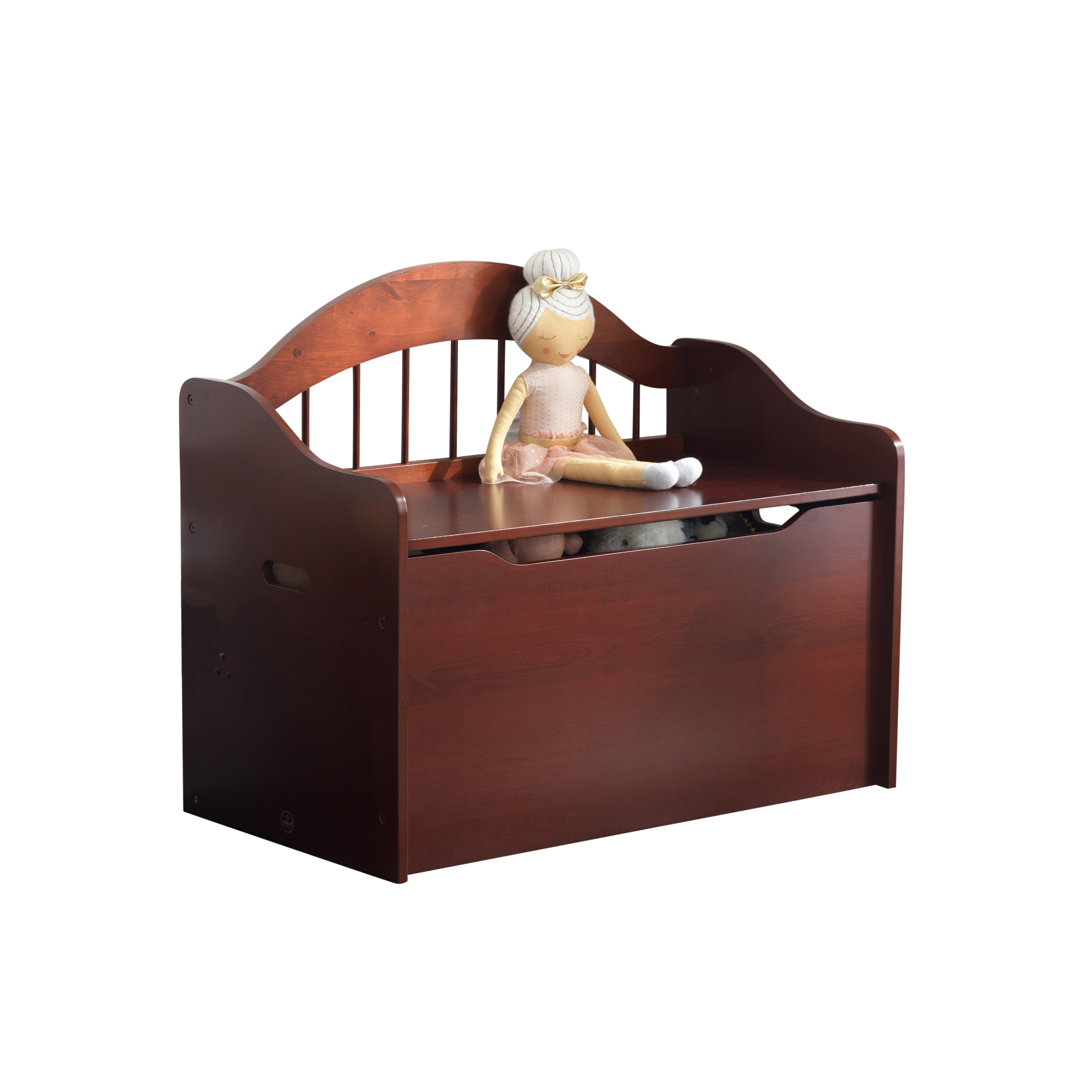 KidKraft Limited Edition Wooden Toy Box and Bench with Handles, Cherry - image 4 of 7
